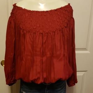 MaxStudio Off Shoulder Red Blouse size L